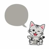 Cartoon character american shorthair cat with speech bubble vector