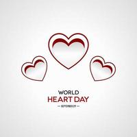 Paper Cut Heart Shaped World Heart Day Banner vector