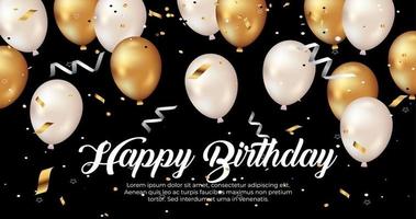 Luxury Happy birthday to you background with realistic balloons vector