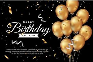 Luxury Happy birthday to you background with realistic balloons