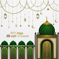 Eid Mubarak Greeting Islamic Illustration Background vector design