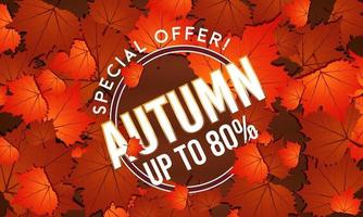 oferta especial banner de cartel de venta de otoño vector