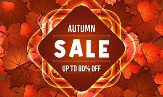 Autumn special offer poster banner sale vector