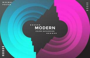 Simple shapes compositions with trendy gradient color background vector