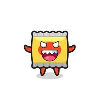 illustration of evil snack mascot character vector
