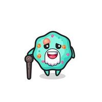 cute amoeba grandpa is holding a stick vector