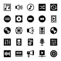 Music Icon Pack with Flat Style vector
