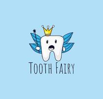 Colorful Hand drawn Tooth Logo, Icon vector