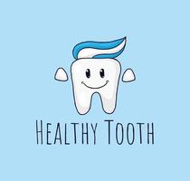 Colorful Hand drawn Tooth Logo, Icon vector