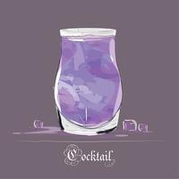 Isolated cold tropical cocktail with ice vector