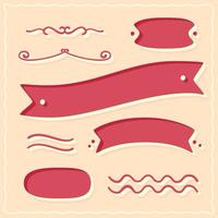 Hand drawn elements - ribbons and arabesques. vector