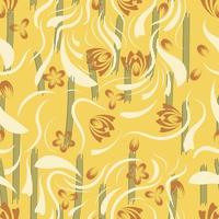 Folk flowers pattern Floral surface design Seamless pattern vector