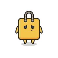 the lazy gesture of shopping bag cartoon character vector