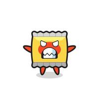 wrathful expression of the snack mascot character vector