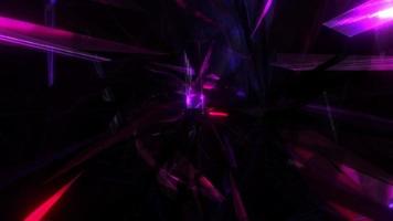 glow pink purple red chaos Triangle Moving in mesh tunnel animation. video