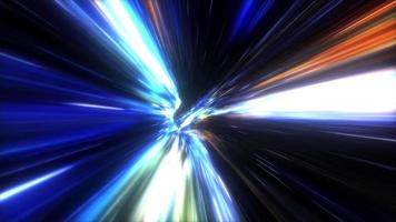 hyperspace warp futuristico tunnel a rete blu video