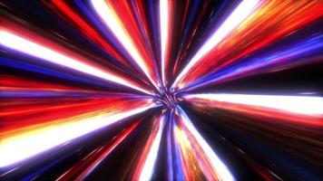 Hyperspace beschleunigt die mehrfarbige Linie im futuristischen Science-Fiction-Tunnel video