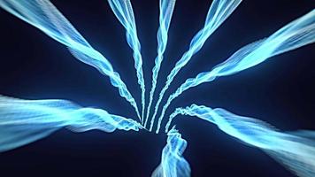 tunnel hyperspatial à chaîne futuriste fil bleu lueur sombre à travers le temps video