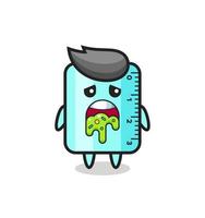 the cute ruler character with puke vector