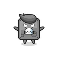 wrathful expression of the safe box mascot character vector