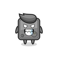 evil expression of the safe box cute mascot character vector