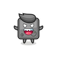Ilustración del personaje de la mascota de la caja fuerte malvada vector