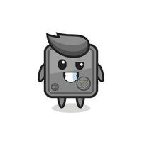 cute safe box mascot with an optimistic face vector