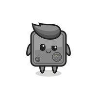 safe box cartoon with an arrogant expression vector