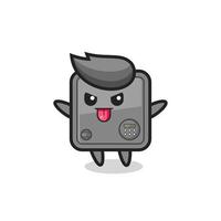 naughty safe box character in mocking pose vector