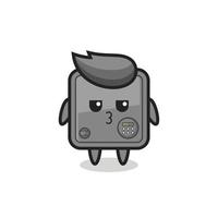 the bored expression of cute safe box characters vector