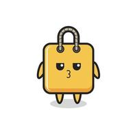 the bored expression of cute shopping bag characters vector