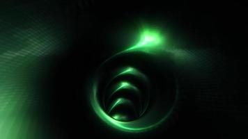 fliegende Linien Bewegung dunkelgrünes Licht futuristischer Effekt im Tunnel. video