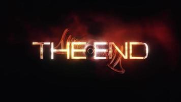 THE END cinematic title background with abstract digital tunnel video