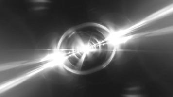 black and white flare light tunnel rotation loop. video