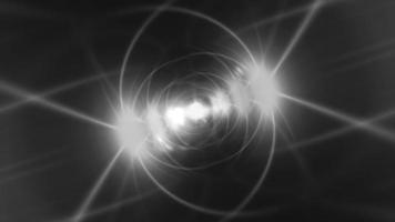 bagliore di luce in bianco e nero con rotazione del bagliore delle onde video
