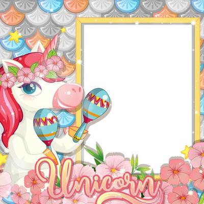 Blank banner with beautiful pegasus cartoon character