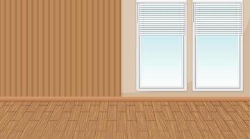 Empty room with window and wooden parquet floor vector