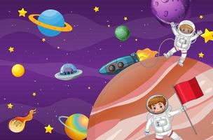 A space cartoon background scene vector