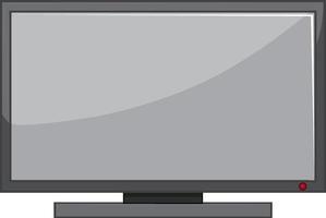 Television with empty display on white background
