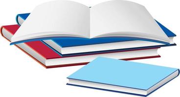 Pile of books on white background vector