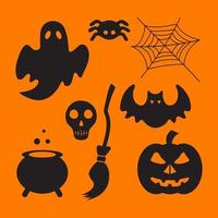 Set of halloween elements vector