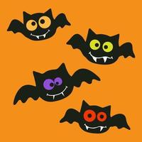 Bat vampire. Happy Halloween. Cute cartoon character. vector