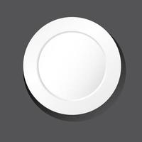 White plain plate on black background