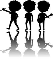 Set of kids silhouette with reflex on white background vector