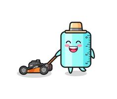 illustration of the ruler character using lawn mower vector