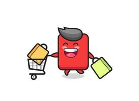 black Friday illustration with cute red card mascot vector