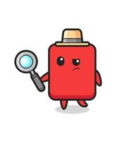 red card detective character is analyzing a case vector