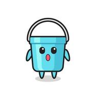 the amazed expression of the plastic bucket cartoon vector