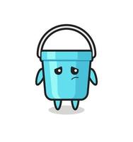 the lazy gesture of plastic bucket cartoon character vector