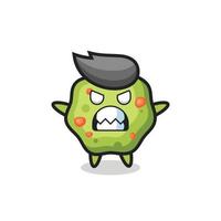 wrathful expression of the puke mascot character vector